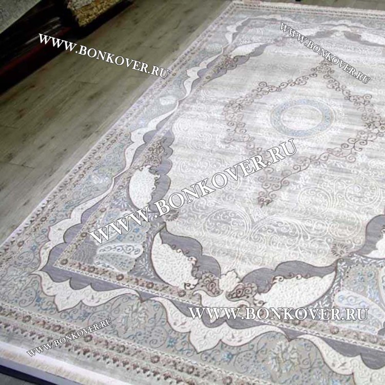 Ковер Турция Для Гостиной Дизайн 92 Серый с Голубым